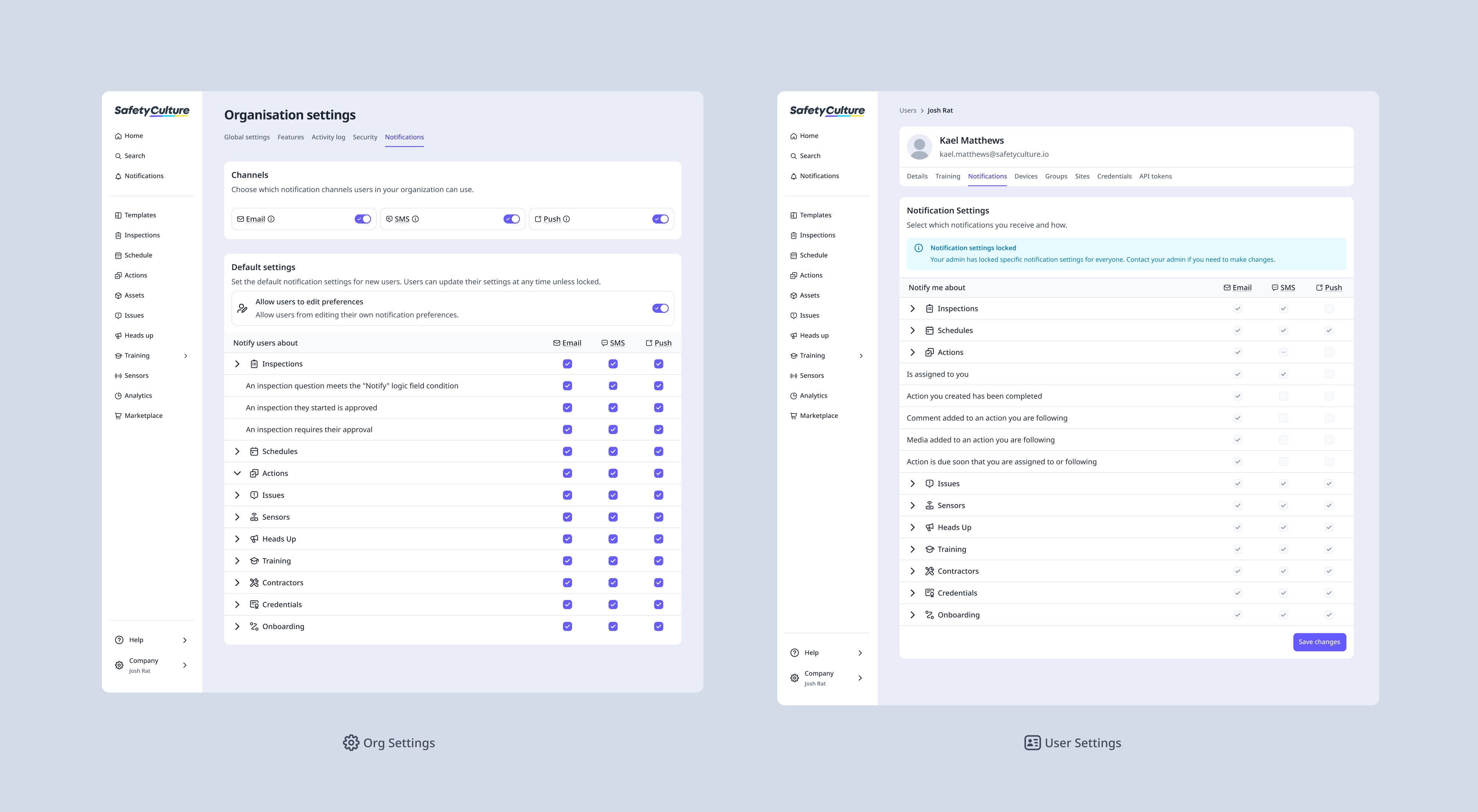 Notifications management